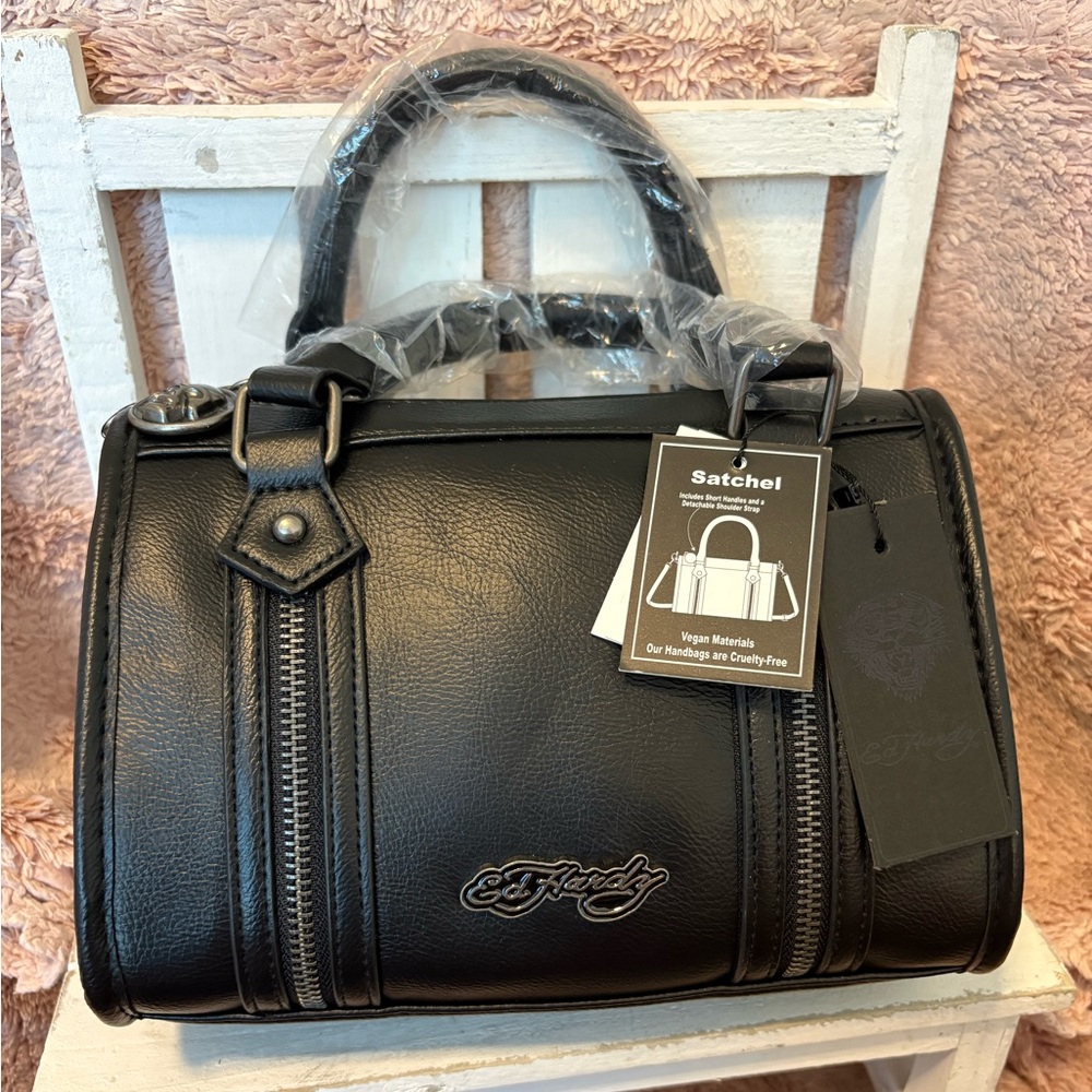 Ed Hardy Black Satchel